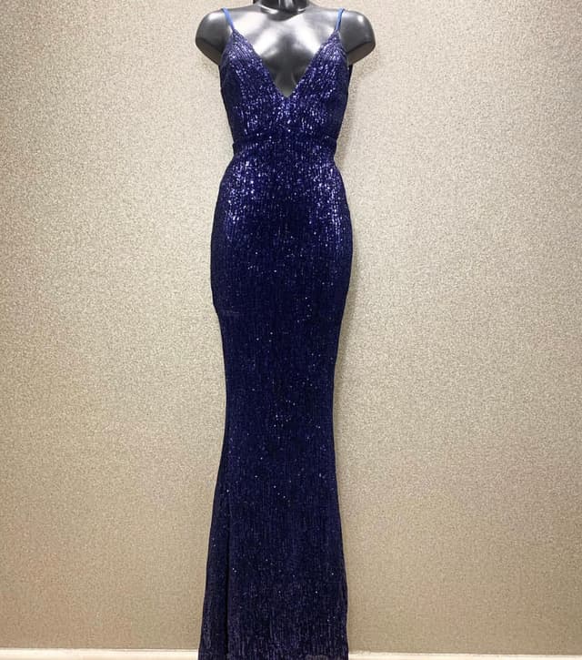 “Starry Night” long sparkly dress with open back-1027