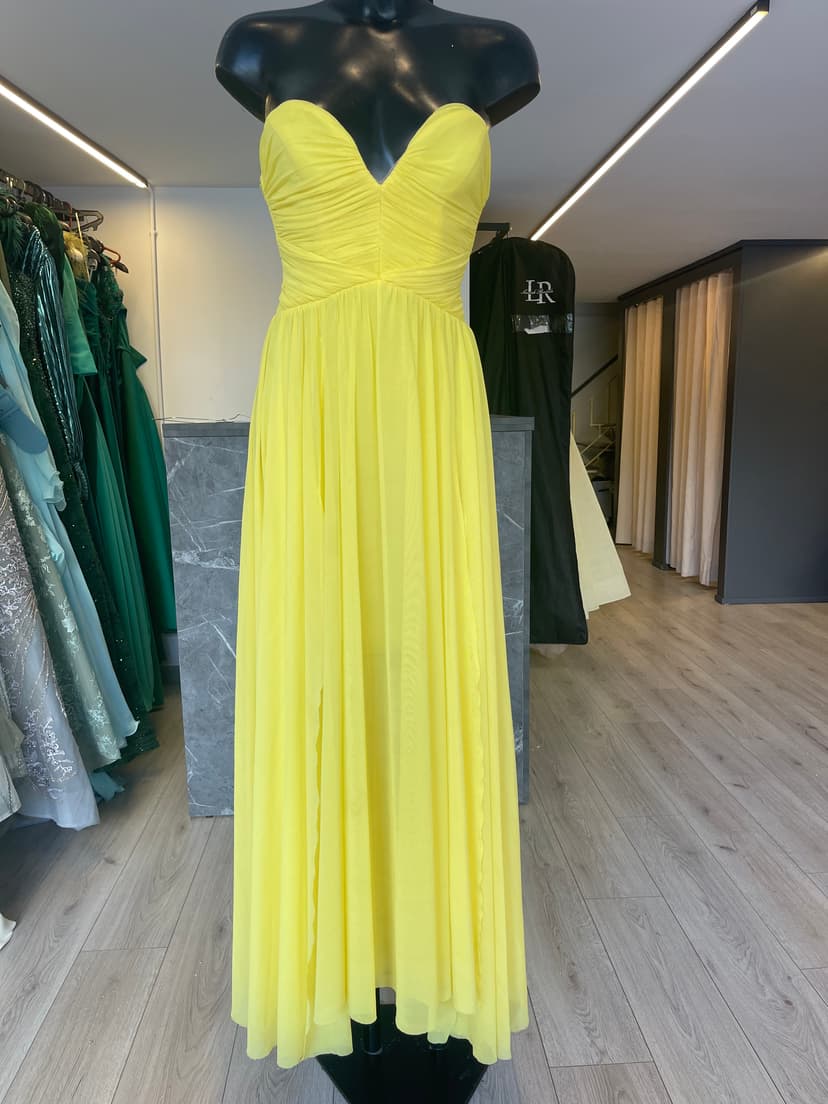 “Yellow delight” long tulle simple dress 1396